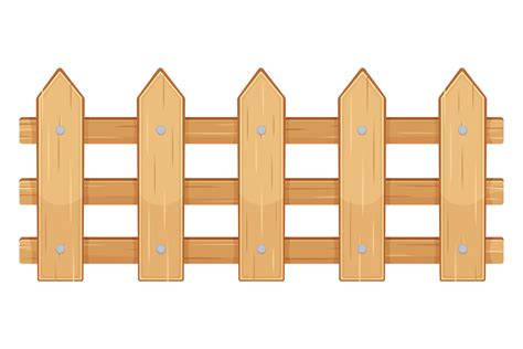 Garden Fence. Cartoon Wooden Plank Farm Graphic by onyxproj · Creative Fabrica