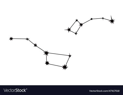 Big and little dipper constellation set simple Vector Image