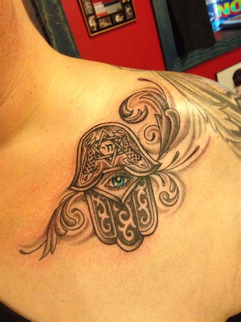 New Hand of God tattoo, also known as the Hand of Hamsa or Hand of ...