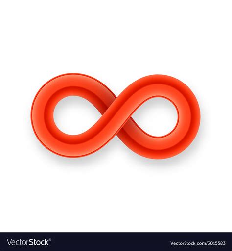 Red infinity symbol icon from glossy wire Vector Image