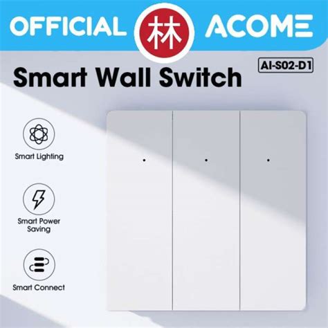 Promo Acome Ai-s02-d1 Smart Wall Switch Zigbee Smart Home App - Eu 3 Gang, Abu-abu Diskon 23% Di ...