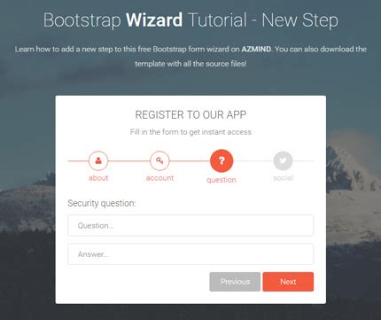 Bootstrap Wizard Tutorial: How To Add A New Step | AZMIND