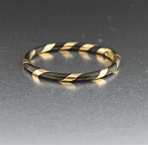 Vintage Victorian Elephant Hair Ring 14K Gold Boylerpf