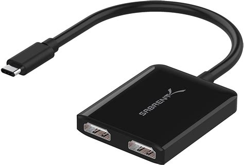 Sabrent USB Type-C Dual HDMI Adapter [Supports Up to Two 4K 30Hz Monitors, Compatible with ...