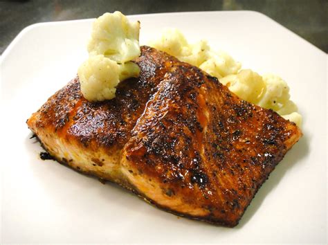 Sauteed Wild Coho Salmon (with Etta's Rub) and Sauteed Cauliflower with garlic, ginger and fresh ...