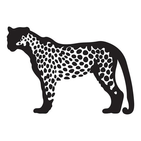 A black Silhouette cheetah animal 35282564 Vector Art at Vecteezy