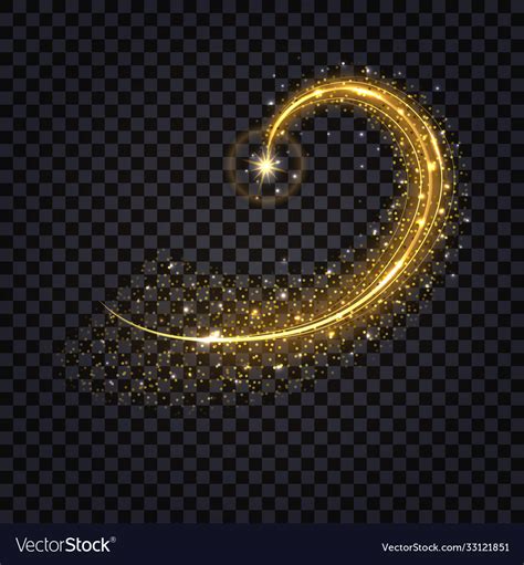 Magic gold swirl wave with glowing light effect Vector Image