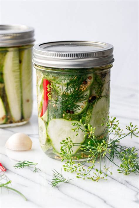 Spicy Garlic Dill Refrigerator Pickles | Love and Olive Oil