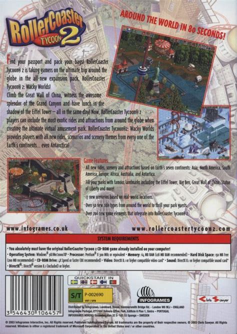 RollerCoaster Tycoon 2: Wacky Worlds cover or packaging material - MobyGames