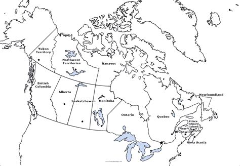 Canada Map Provinces And Capitals