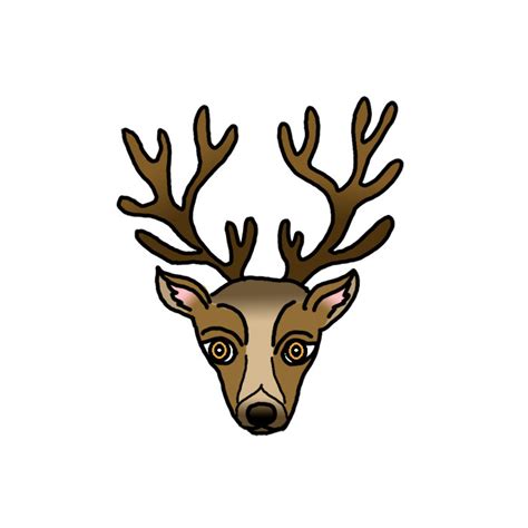 How to Draw a Deer Face - Step by Step Easy Drawing Guides - Drawing Howtos