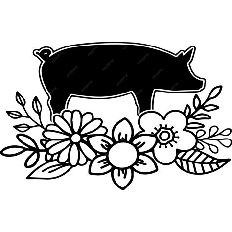 Premium Vector | Black pigs silhouette