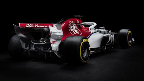 This is the Alfa Romeo-branded 2018 Sauber F1 car