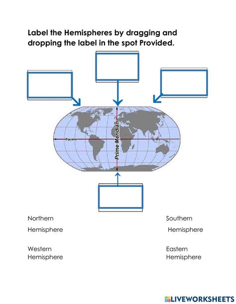 The Hemispheres worksheet | Live Worksheets - Worksheets Library