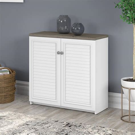 Bush Furniture Fairview Small Storage Cabinet with Doors in White ...