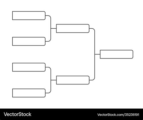 4 team tournament bracket championship template Vector Image