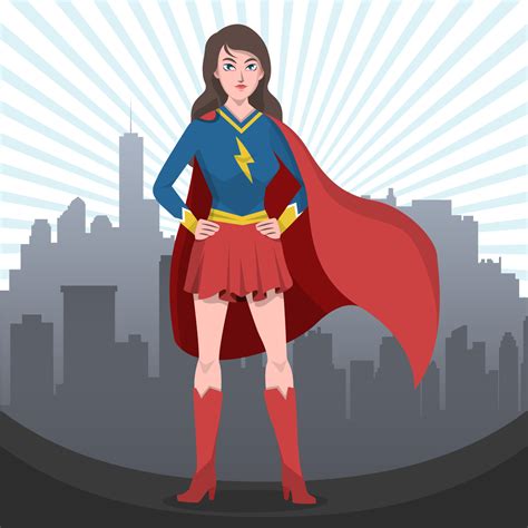 Beautiful Superwoman Vector Illustration 165439 Vector Art at Vecteezy