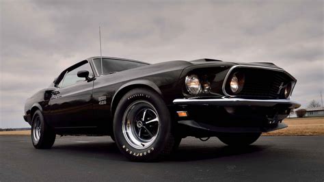 Download Car Black Car Muscle Car Fastback Vehicle Ford Mustang Boss 429 HD Wallpaper