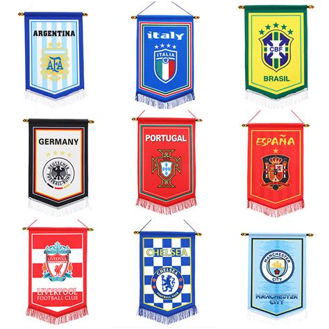 Football Game Soccer Team Sports Hanging Football Club Pennant Flags | Teemway Gifts