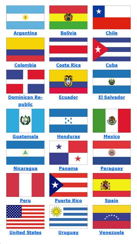 Hispanic Flags With Names