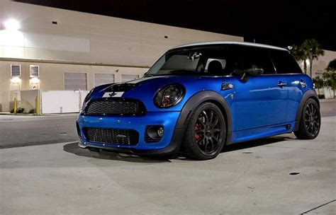 Mini Cooper S Tuning Kit John Cooper Works blue and white + blacks rims ...