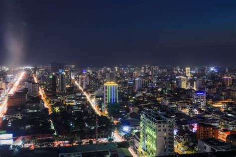 Phnom Penh View from Skybar Editorial Image - Image of phnom, glow ...