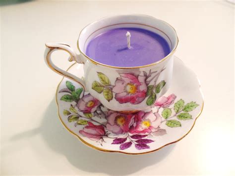 Beautiful vintage tea cup candle | Etsy