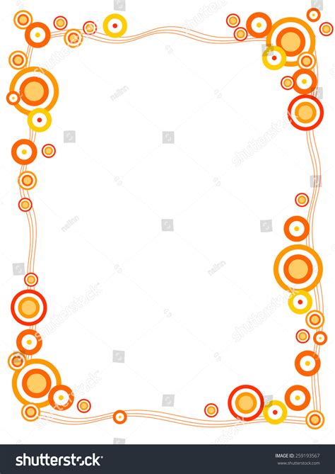 Beautiful Orange Yellow Retro Circle Frame Stock Illustration 259193567 ...