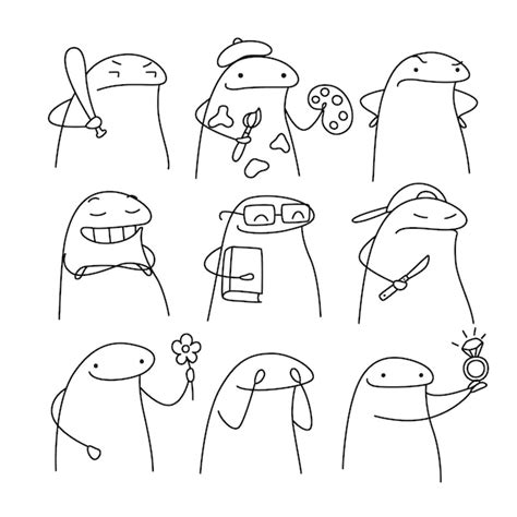 Free Vector | Hand drawn flork meme illustration