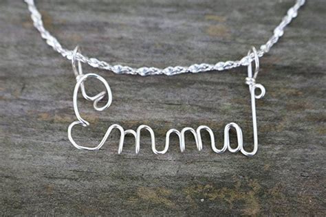 Emma Name Necklace Handcrafted Cursive Name in Script Gold - Etsy