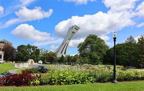 The Montreal Olympic Stadium and Tower. Editorial Photo - Image of ...