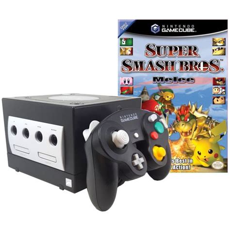 Restored Nintendo GameCube Console Black with Super Smash Bros. Melee Game (Refurbished ...