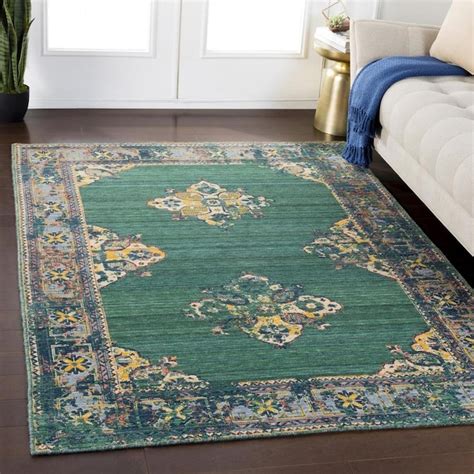 Surya Trailblazer Dark Green Indoor Oriental Area Rug (Common: 8 x 11 ...