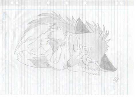 Wolf pup sleeping by Umineko93 on DeviantArt