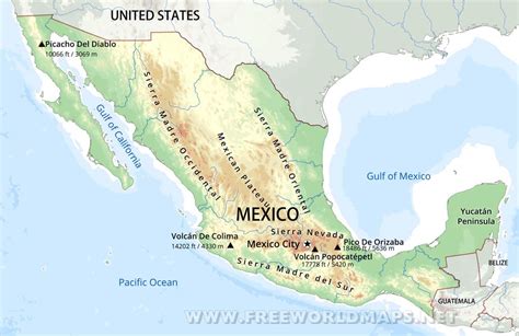 Map Of Mexico Physical Map Of New Mexico - Bank2home.com