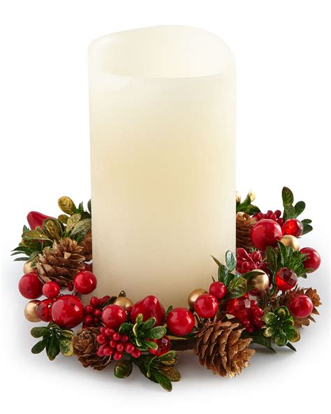 Salzburg Creations Red & Green Holly Candle Wreath