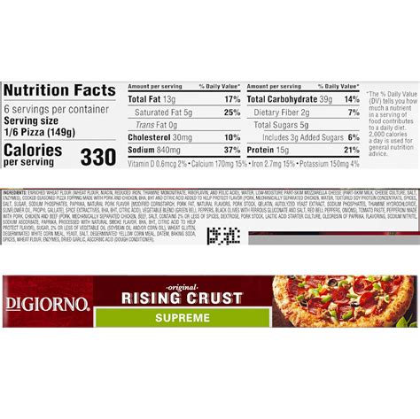 Digiorno Pepperoni Pizza Nutrition Label | Besto Blog