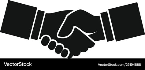 Business handshake icon simple style Royalty Free Vector