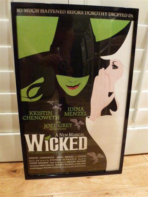 Wicked Musical Poster, Original Cast, Custom Framing, KRISTIN CHENOWETH & IDINA | #1827282846