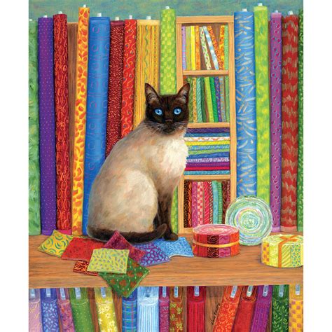 Quilt Shop Cat 1000 Piece Jigsaw Puzzle | Spilsbury