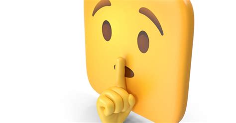 Shushing Face Square Emoji 3D, Incl. emoji & expressions - Envato Elements