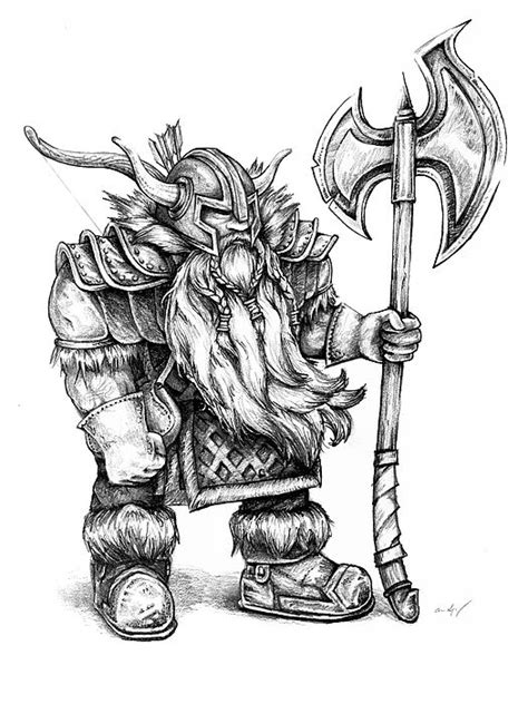 Best Free Viking Dwarf Drawing Sketch Easy For Beginner - Sketch Art and Drawing Images