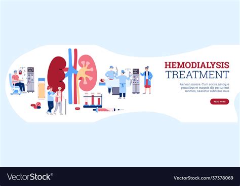 Hemodialysis or kidney dialysis procedure cartoon Vector Image