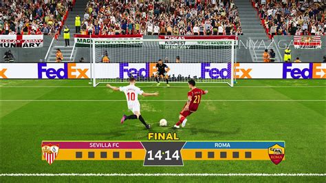 SEVILLA vs ROMA - Penalty Shootout | FINAL UEFA Europa League 22/23 | PES Gameplay PC - YouTube