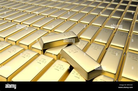 3D rendering of 24 karat gold bars in a vault Stock Photo - Alamy