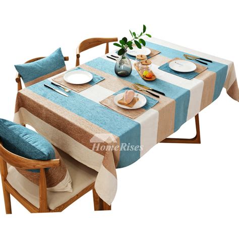 Striped Tablecloth Colorful Oblong/Square Cotton Linen Spring Best