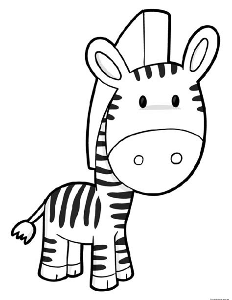 Printable zebra preschool coloring page for kids