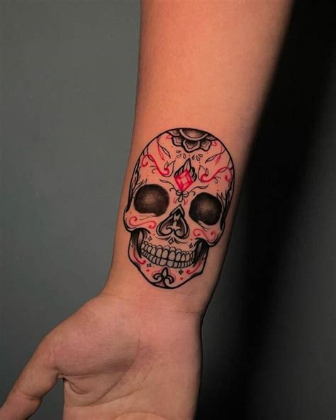 Traditional Sugar Skull Girl Tattoo