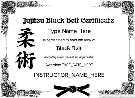 The Jujitsu Black Belt Certificate Template lets you create ...