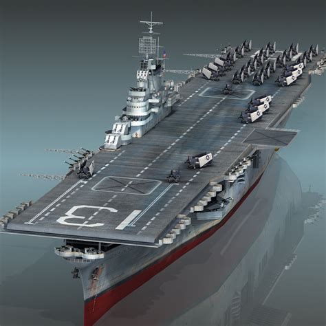 Uss franklin cv-13 cv 3D model - TurboSquid 1413454